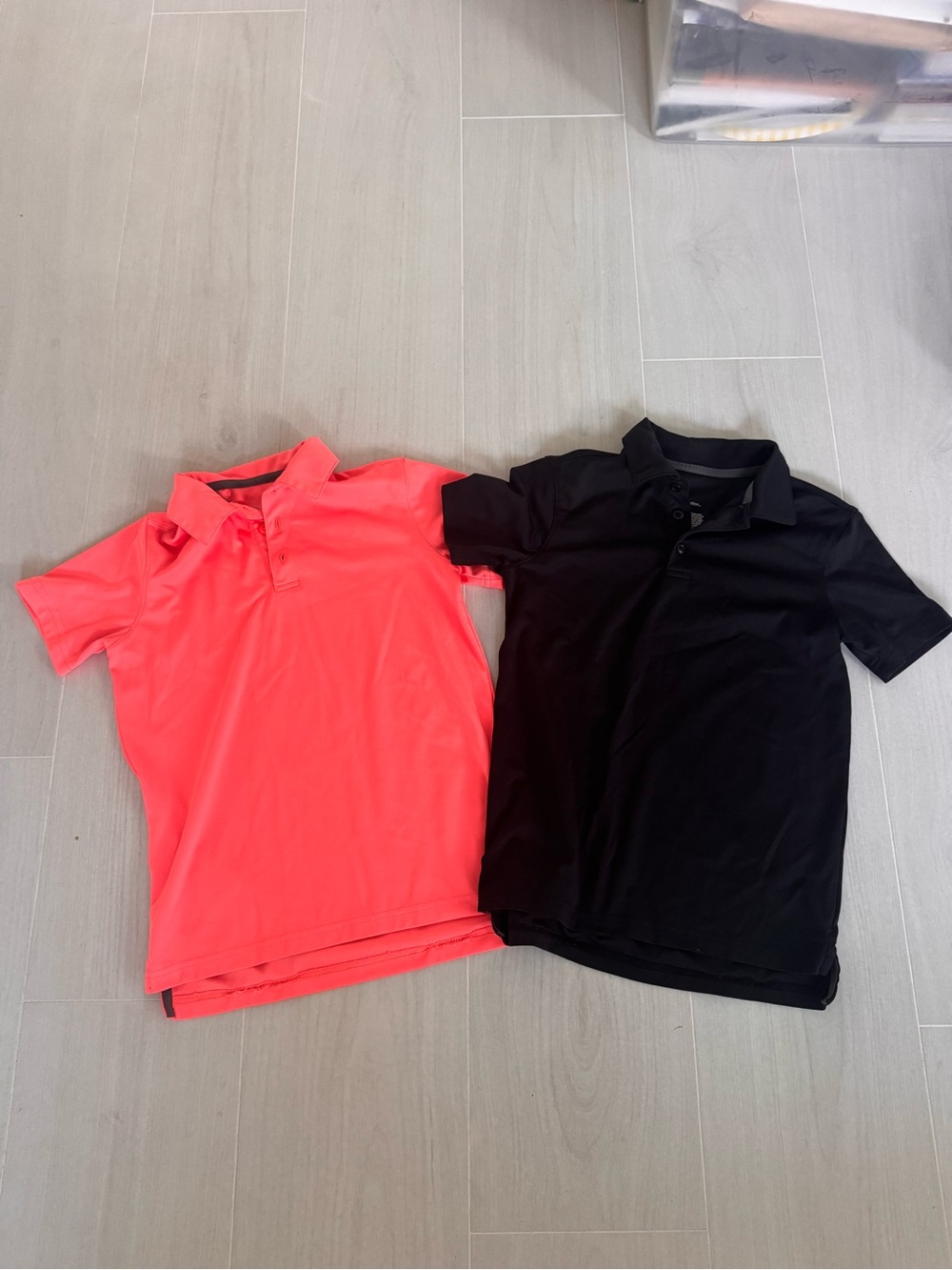 all in motion Neon Coral and Black Kids Polo Shirts